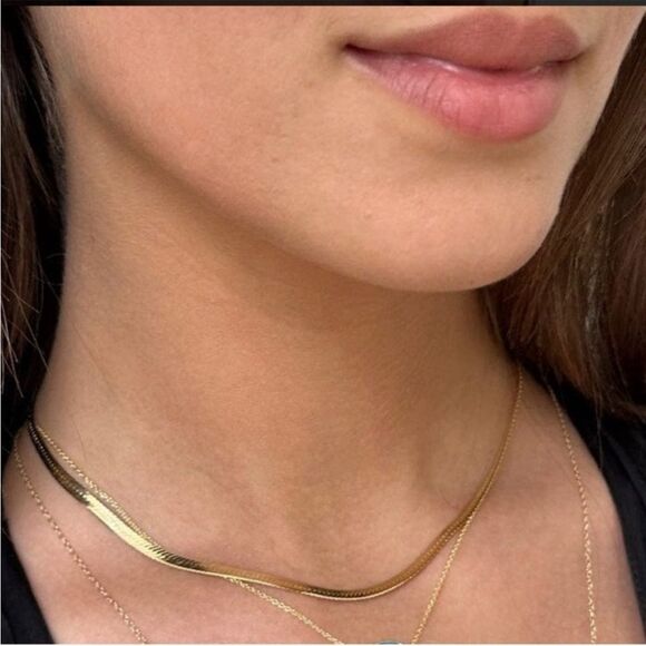 $187 Jennifer Zeuner Necklace 14k yellow gold IP plating - Picture 2 of 3